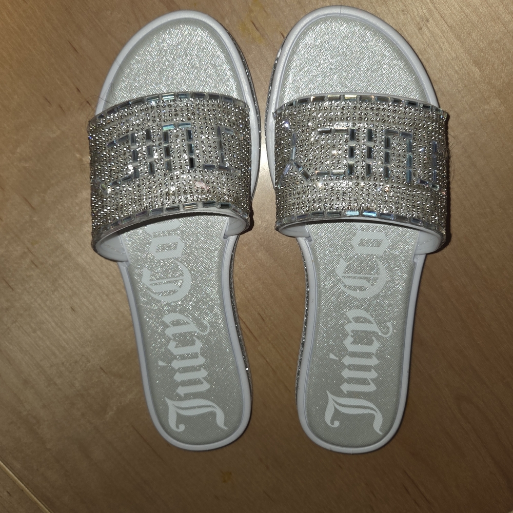 Juicy Couture Silver Slide Sandals